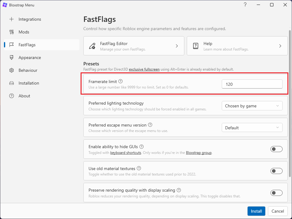 increase FPS with Bloxstrap